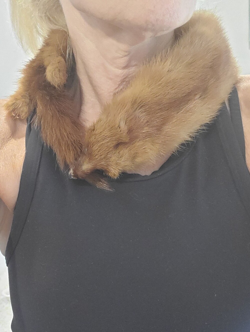 Vintage Mink Fur Pelt Collar Scarf